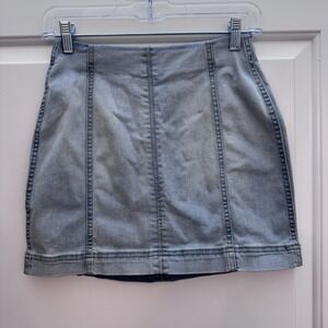Wild Fable Denim Mini Skirt Size 0 Blue High Waist Stretch Jean Skirt Y2K Trendy